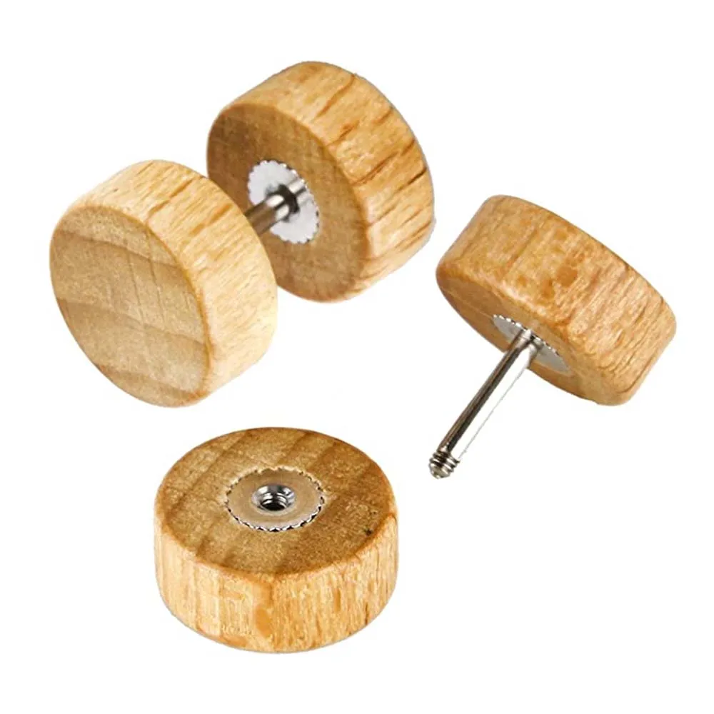 WKOUD Fake Plugs Wood Stud Earrings Fake Gauge Natural Wood Cheater Plugs Faux Gauges Earrings For Men Women 6-12mm