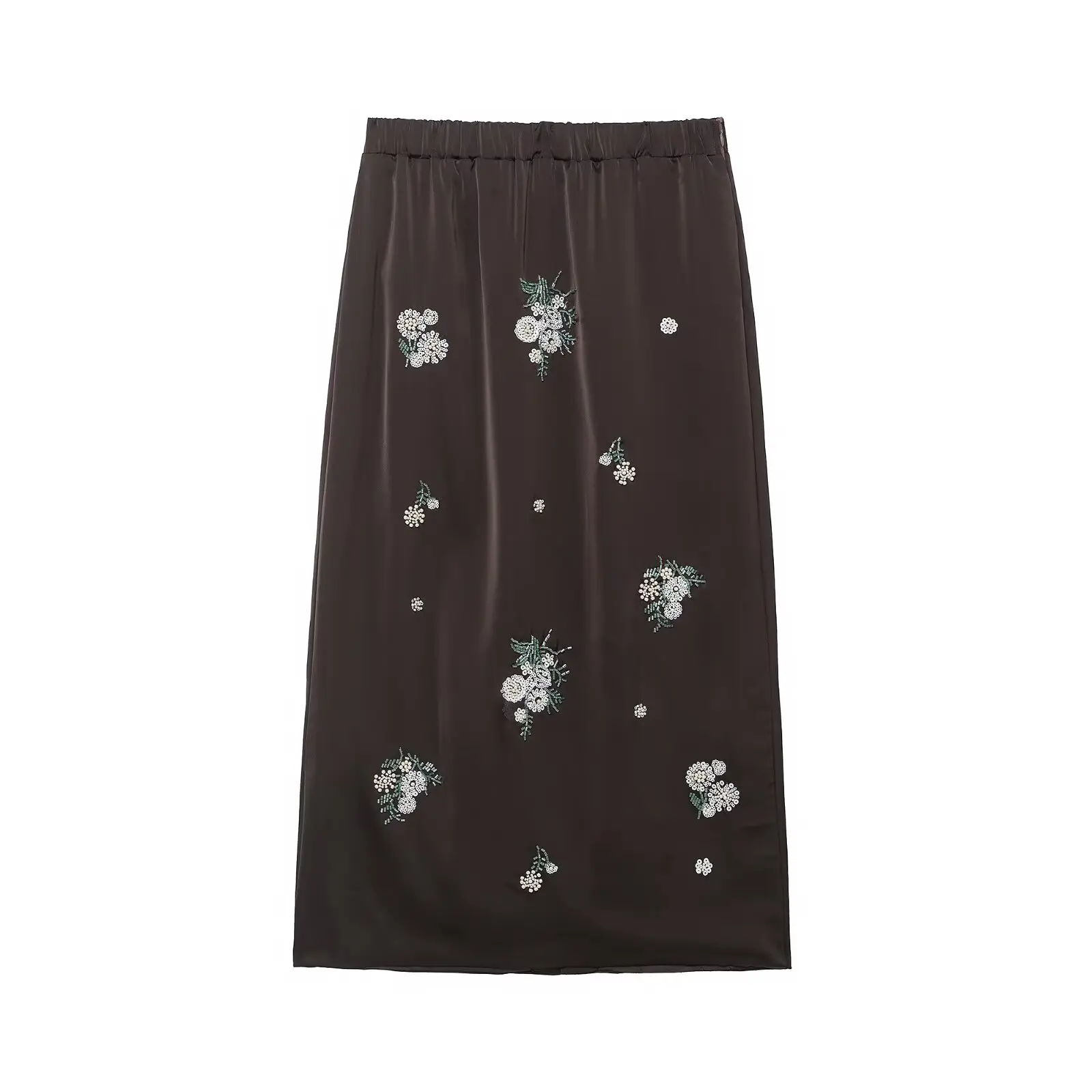 

Women Bead Embroidery Midi Skirt Elegant Long Skirts 2026 New Fashion Shining Lady Spring Summer Evening Party Skirts ﻿Mujer