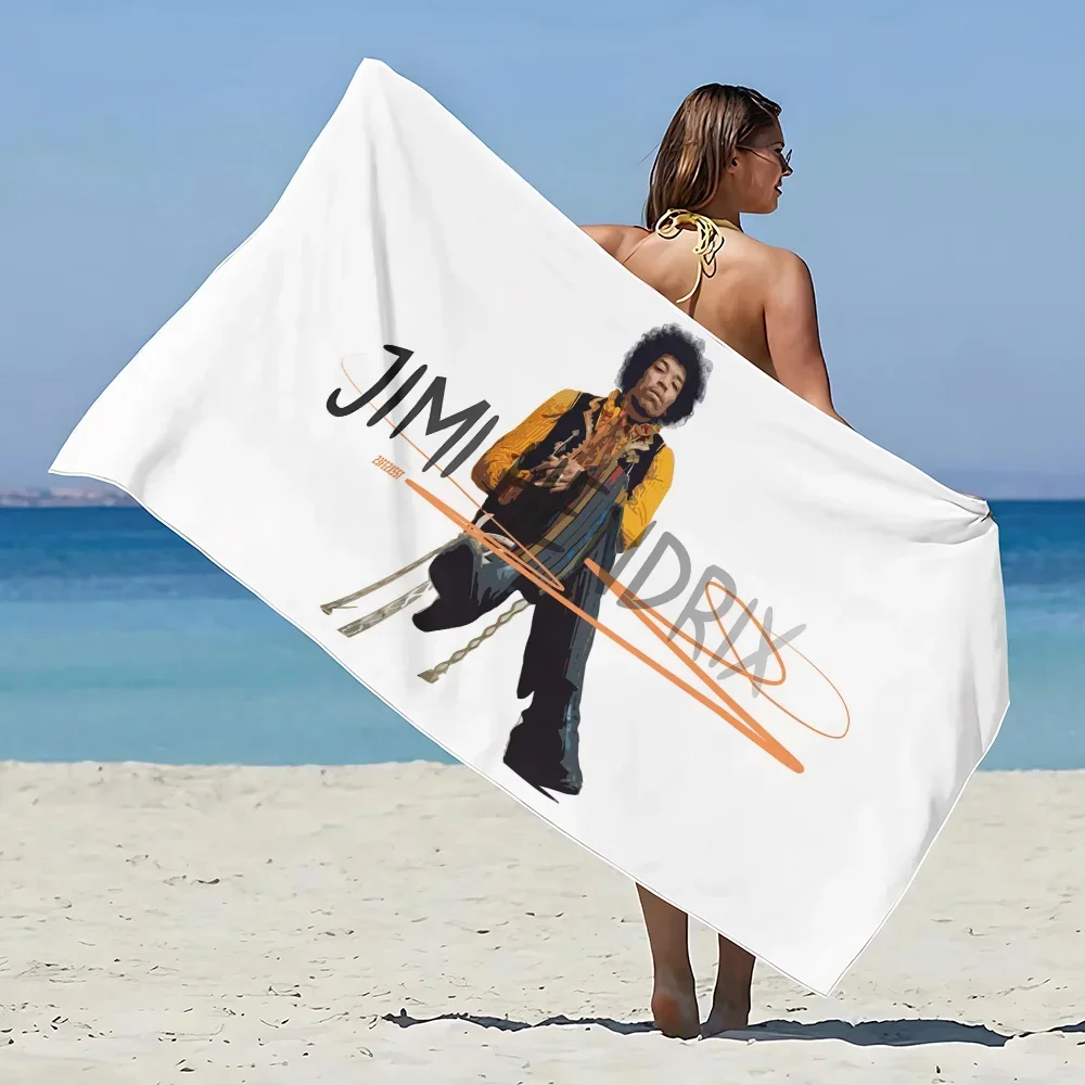 J-Jimi H-Hendrix Beach Towel Microfiber Sand Free Quick Dry Soft Sandproof Pool Towels Gift for Women Travel Gym Shower Camping