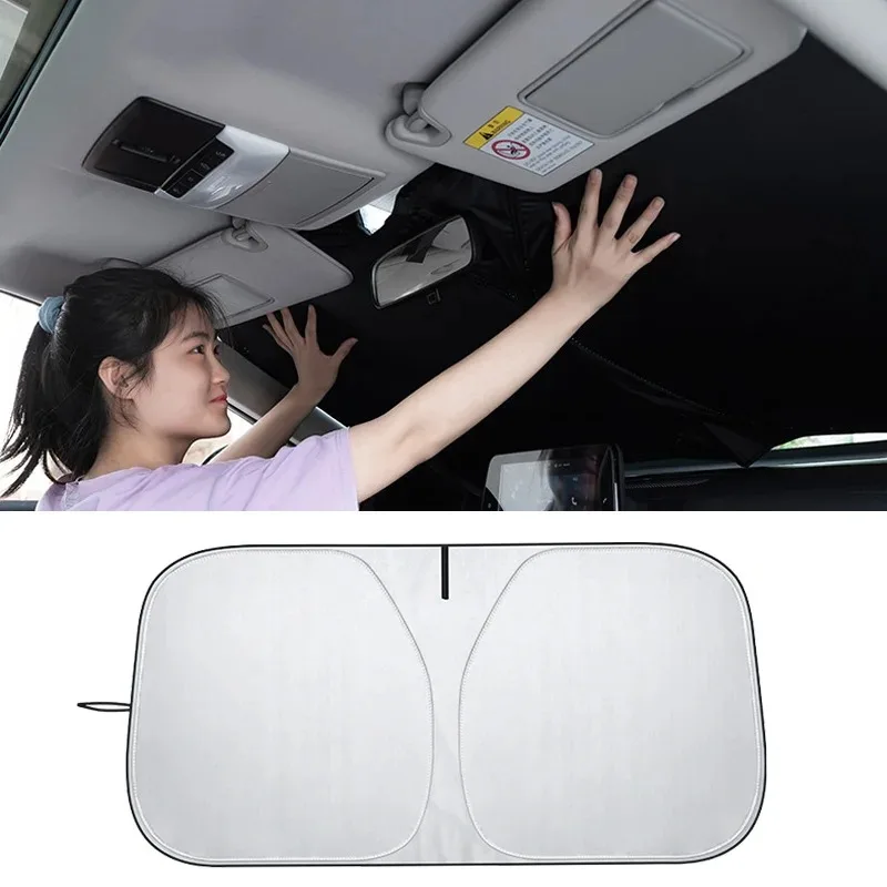 1PCS Upgrade of Car Front Windshield Sunshade UV Resistant Fabric Foldable Professional Accessory for Front Sunshade