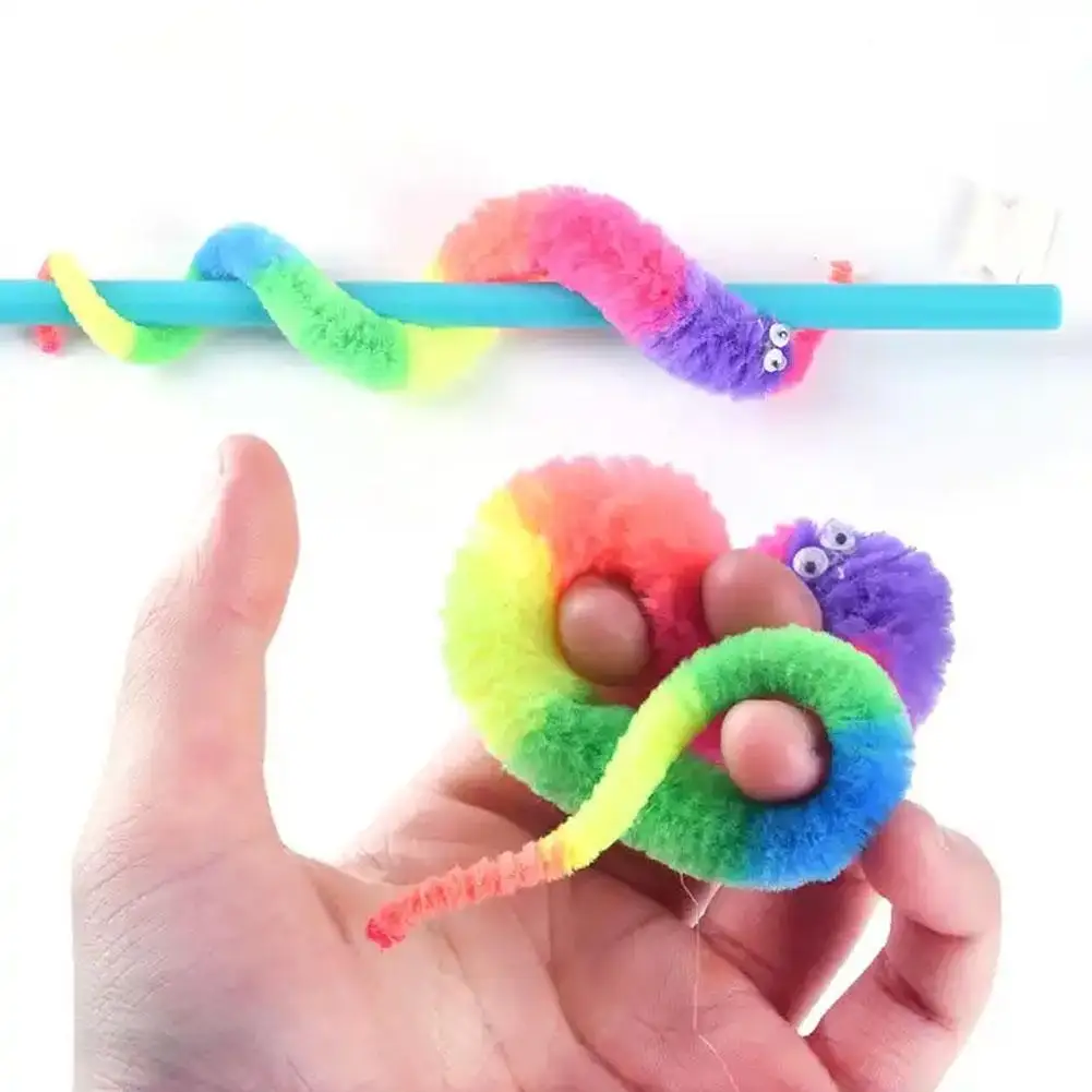 1pc Novelty Funny Props Twisty Magic Worm Trick Toys For Kids Caterpillars On A Invisible String Children Party Games Favor Gift