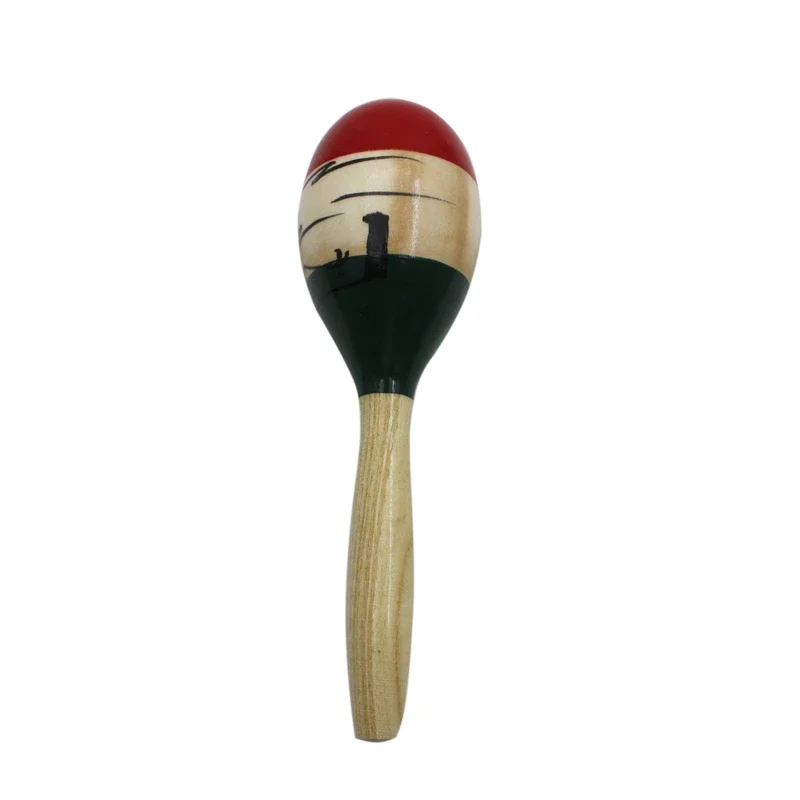 1Pair Wood Maracas Sand Hammer Wooden Tropical Party Percussion Shakers Sand Hammer Musical Party Child Shaker Toy Gifts