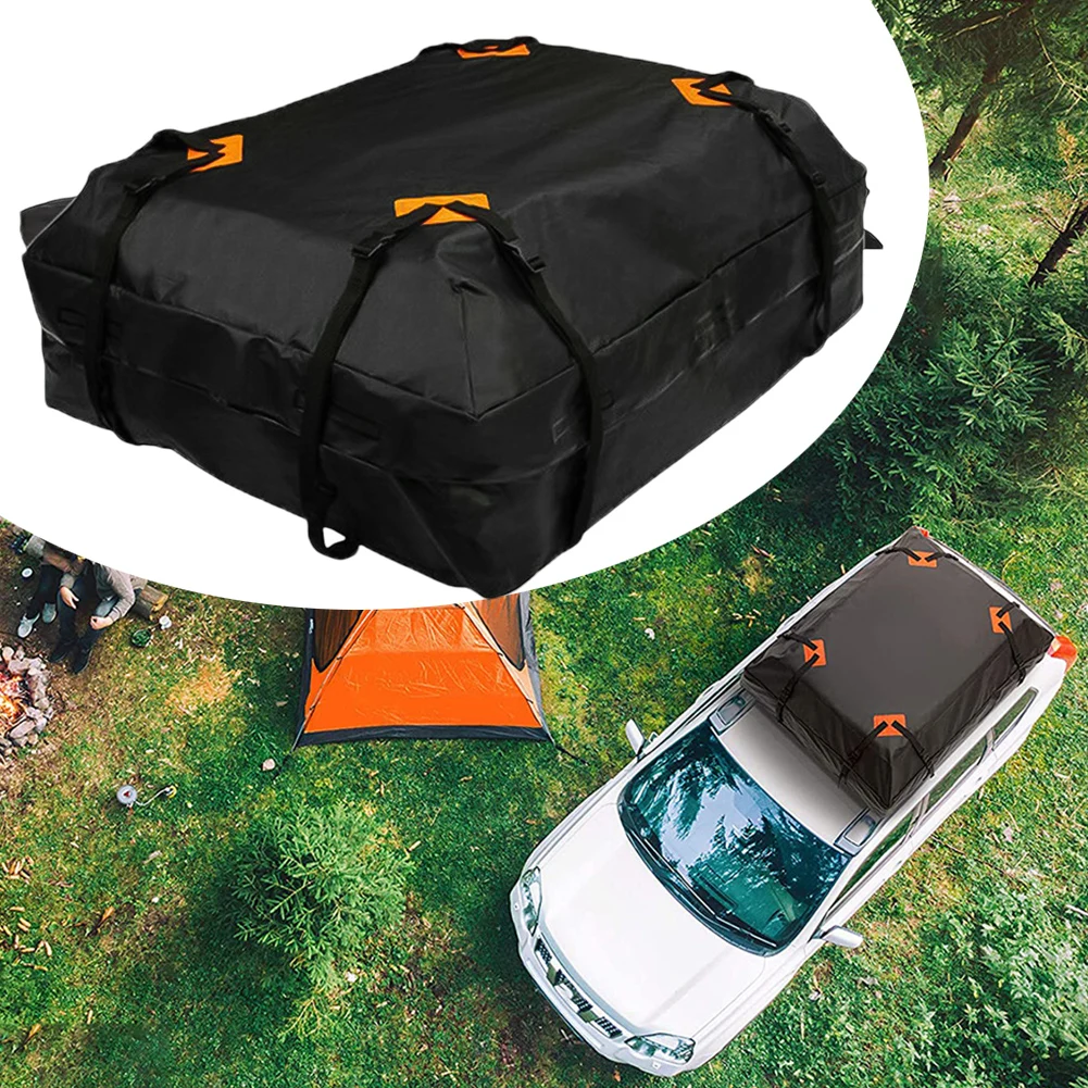 Bolsa de equipaje de seguridad mejorada, almacenamiento de equipo de Camping, portaequipajes de techo de Camping, 27x25x11cm, bolsa de techo de coche, correas de refuerzo