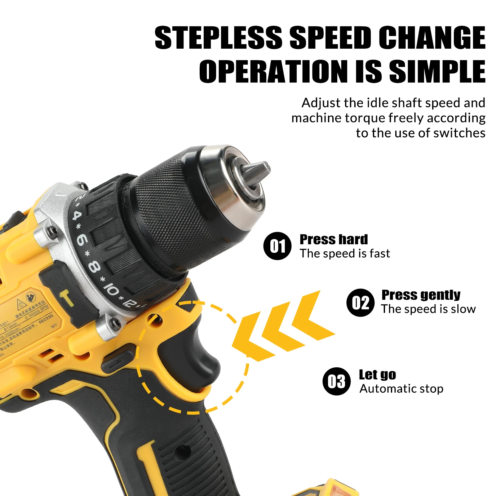 DEWALT DCD805 20V Cordless Brushless Impact Drill 10mm Self-lock Chuck 34000BPM Multi-scene Workshop & Household Power tools