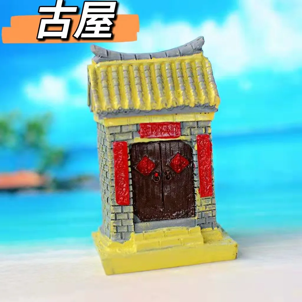 

Psychological sand table sand with sand tour J building complex ancient house ancient building, closed door, old house yard A-84