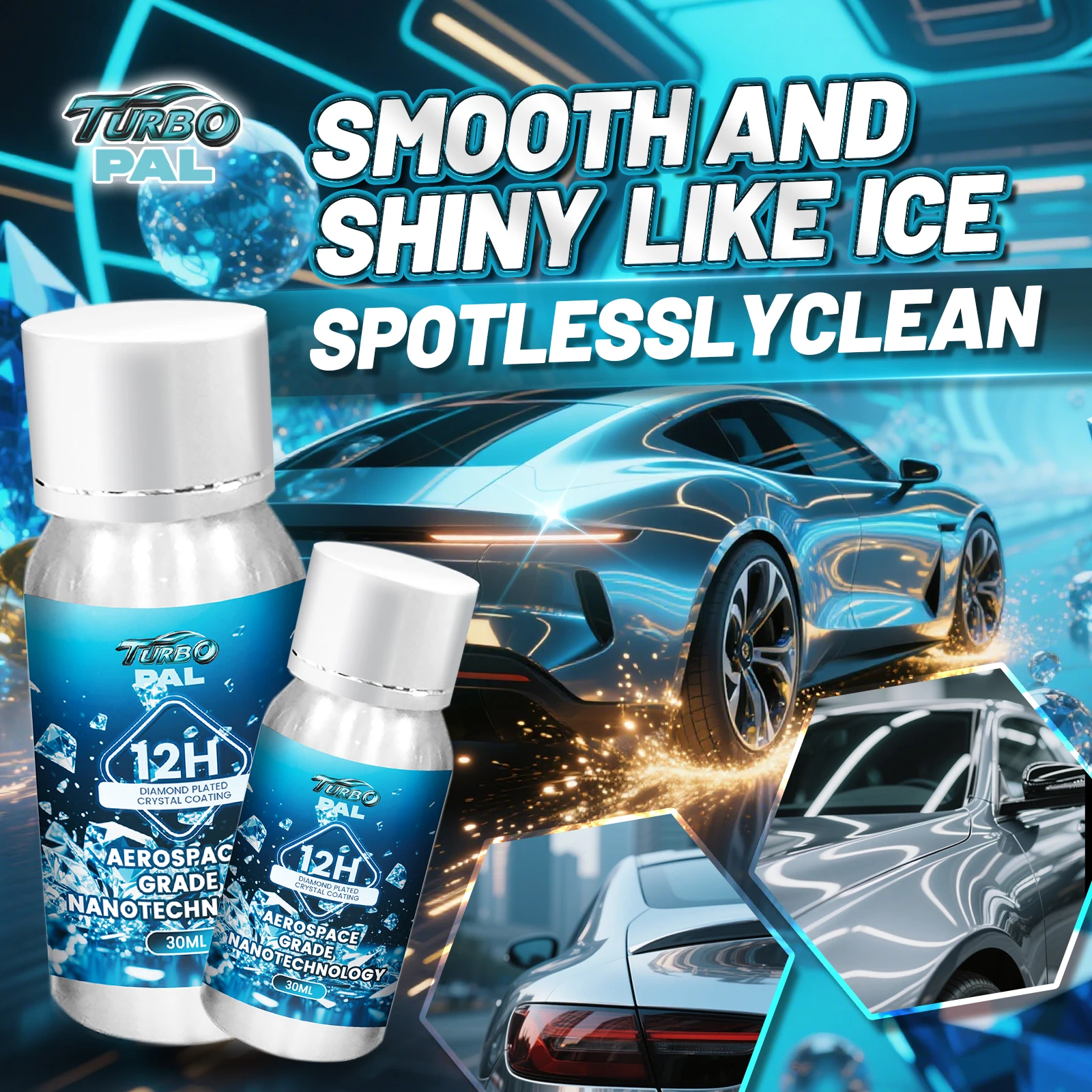 

TURBOPAL 2 комплекта профессионального 12-часового комплекта для автодетализации, легкая защита краски своими руками, гидрофобное покрытие против царапин для автомобиля, внедорожника