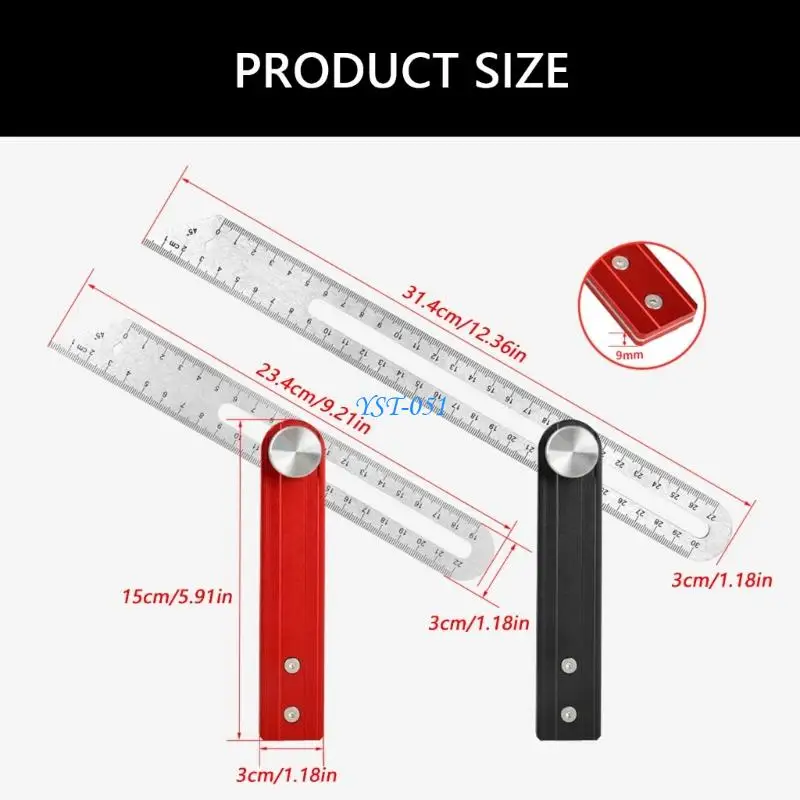 E15A Aluminum Carpenter Square Corner Measuring Rule for Detailed Craftsmanship