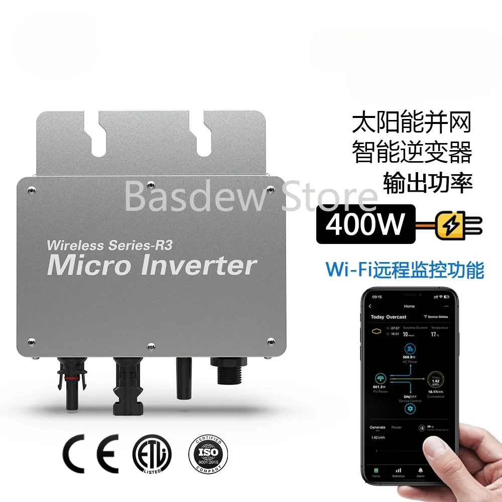 Inverter WVC-400W Built-in MPPT Solar Photovoltaic Grid-Connected Micro Inverter Wi-Fi Mobile Phone