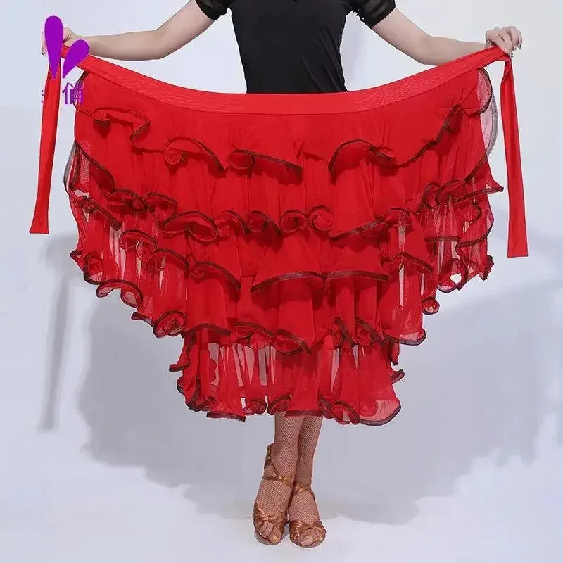 Ballroom Dancer Dancing Female Lady Latin Dress Skirt Adult Costume Women Competition Practice Wear Cha Cha/rumba/samba/tango