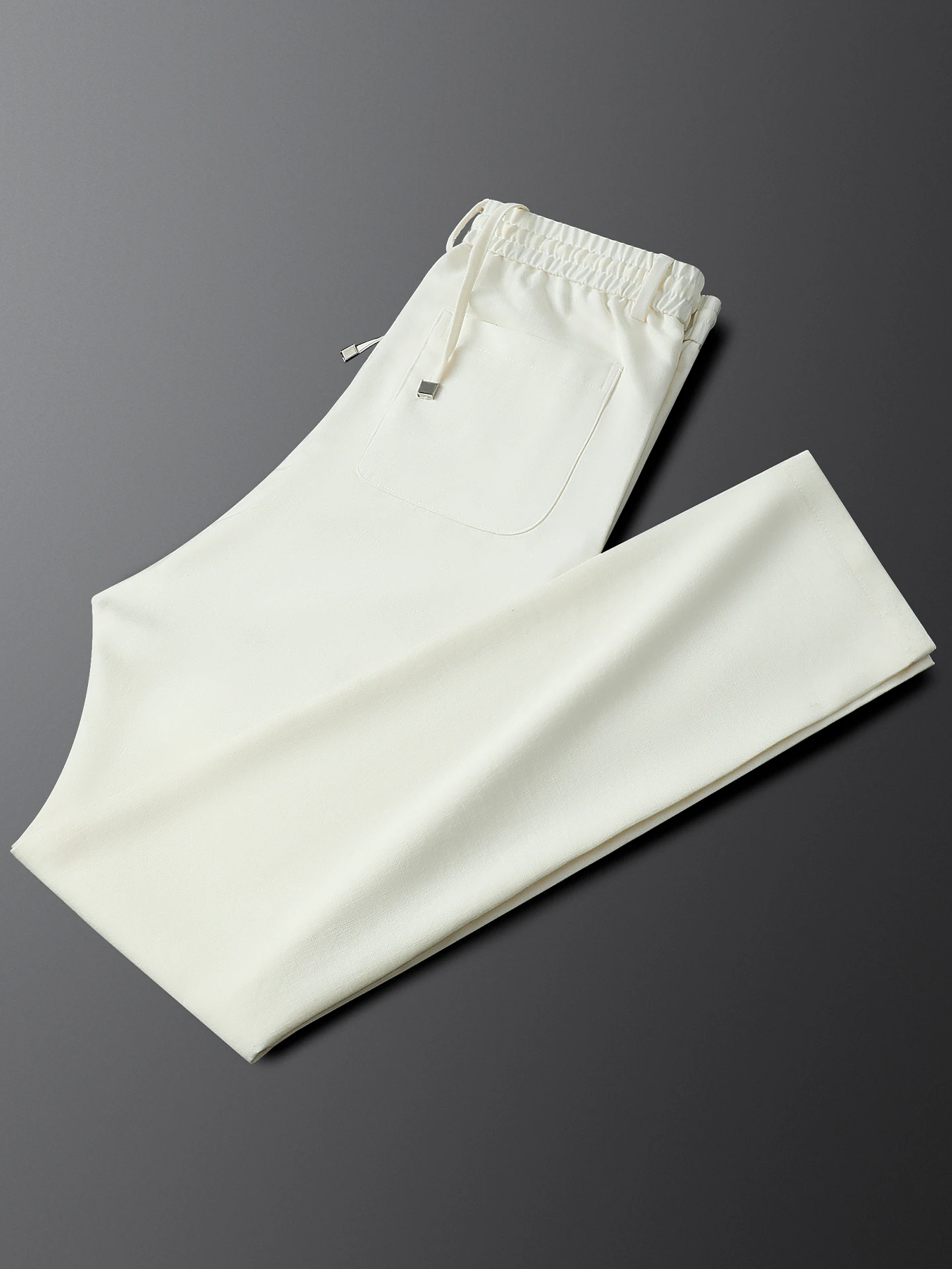 Men's Slim Fit Casual Pants Fashionable Linen Straight Leg Thin Style Breathable Elastic Waist Straight Tube Sweatpants