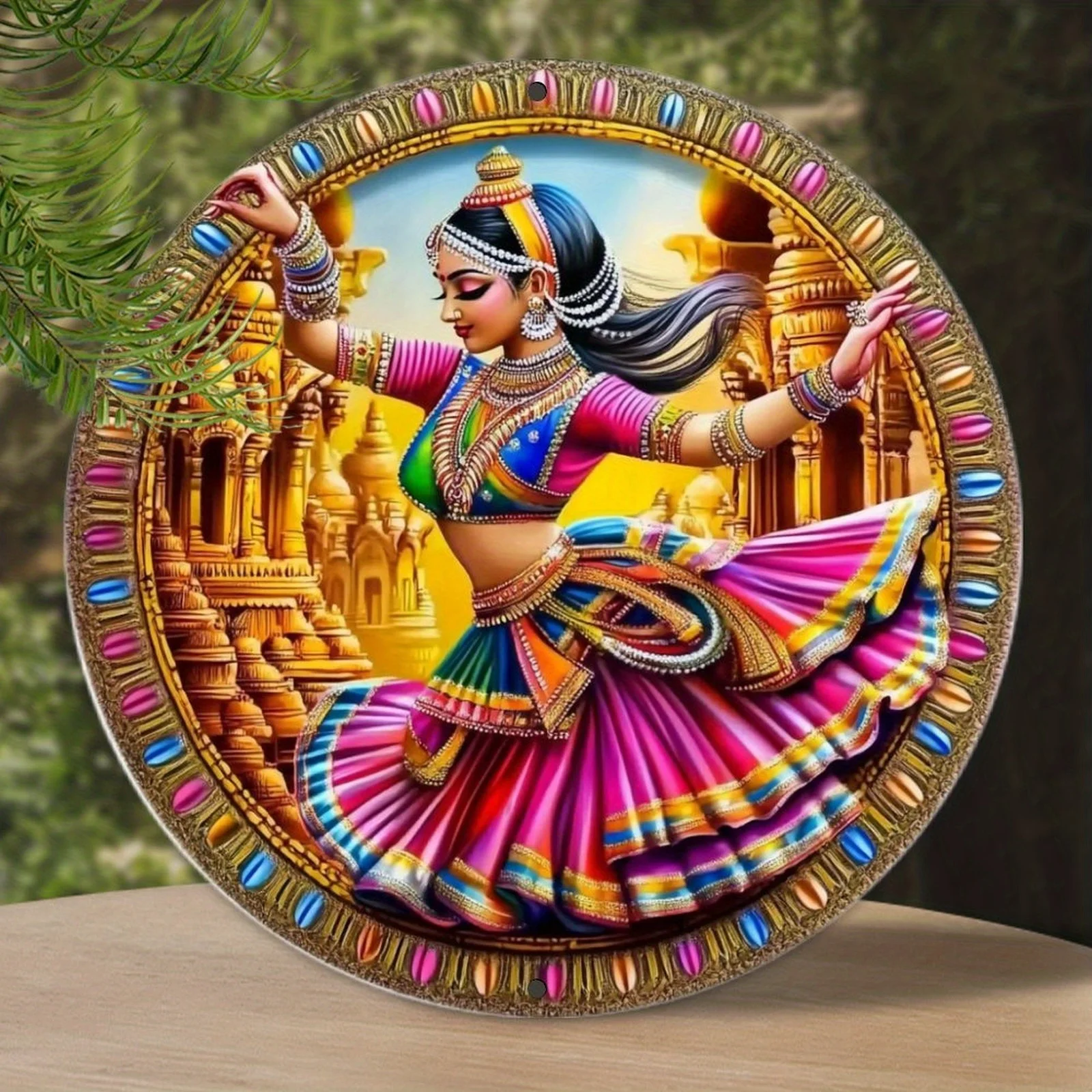 

Room Decor The Charm of Dance Aluminum Poster - Round Wall Art, Ideal for Home, Bar, or Cultural Event Decor, Bar Decoration
