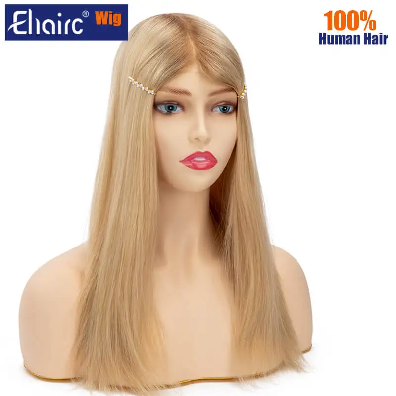 Topper-pelucas de piel inyectada para mujer, cabello humano liso 100%, cutícula china, Remy, virgen