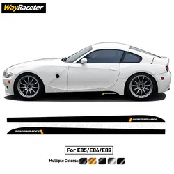 2 Pcs M Performance Decal Carbon Fiber Vinyl Door Side Stripe Skirt Sticker For BMW Z4 E85 E86 E89 2002-2016 Accessories