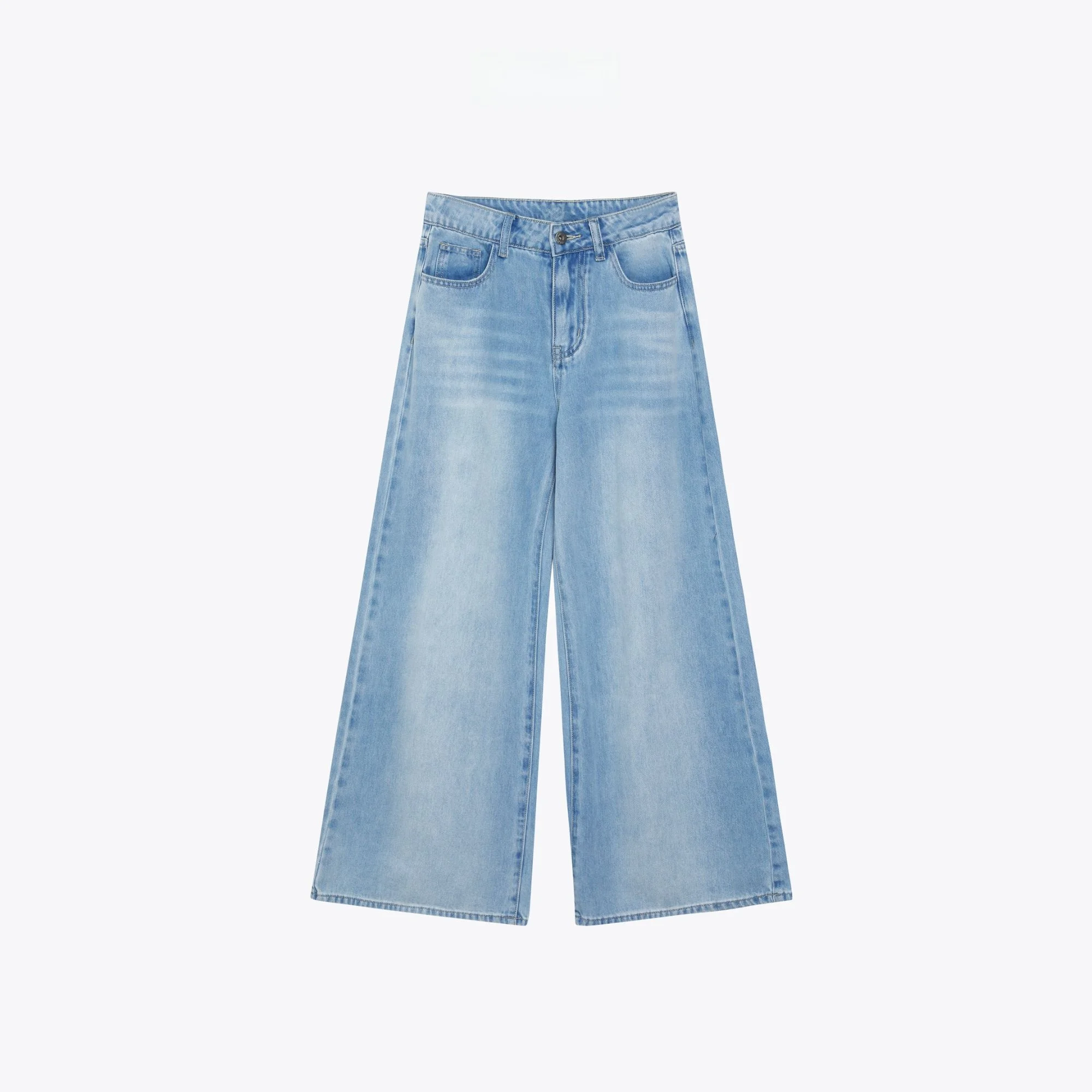 

FORNIYOYO Vintage Waed Lyocell Cotton Relaxed Straight Leg Jeans Women's Loose Fit Long Pants Autumn Blue l Waist