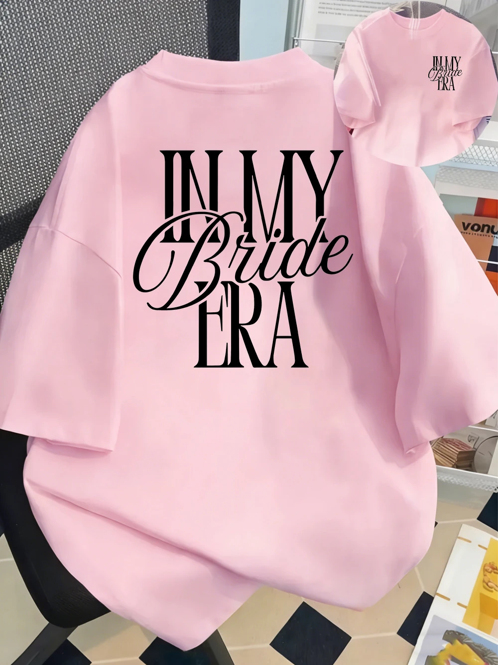 In My Bride ERA bedruckte Baumwoll-T-Shirts, Sommer-Damen-T-Shirts mit O-Ausschnitt, übergroße T-Shirts, einfache Kurzarm-Tops, lässige Damenkleidung – Detail 14