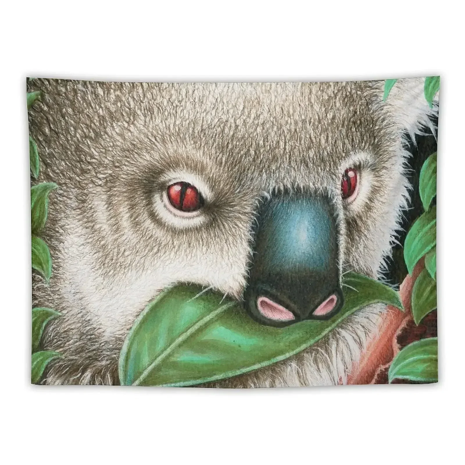 

Cute Koala Munching a Leaf Tapestry Carpet Wall Wall Mural Tapestry
