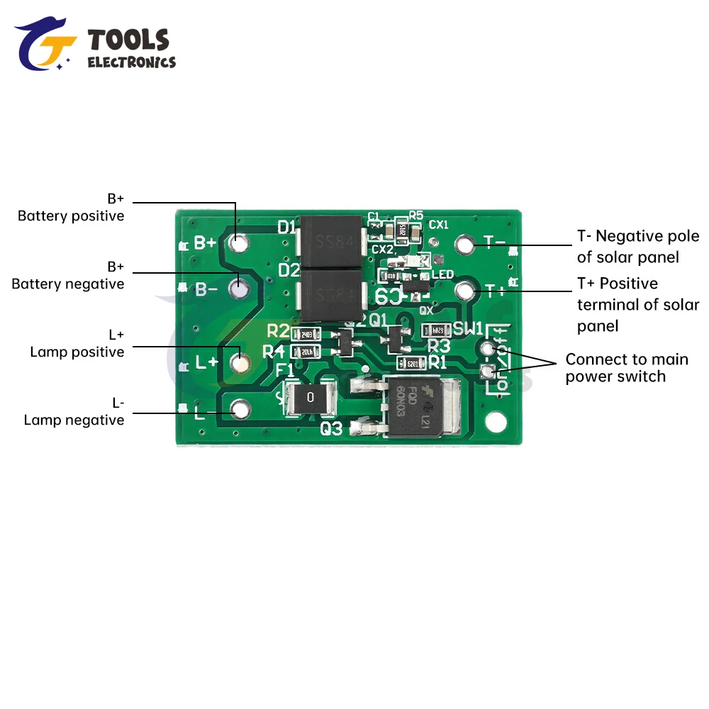 Solar Light Circuit Control Board Solar Garden Light Controller Light Control Board 3.2V-15V PCBA Board