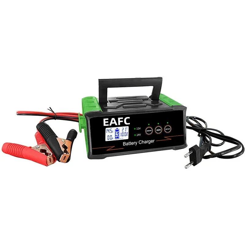 Ładowarka samochodowa EAFC 12V-24V o dużej mocy 300W/400W Inteligentna ładowarka akumulatorów Szybkie ładowanie na mokro i sucho Cyfrowy wyświetlacz LCD z kwasem ołowiowym — zdjęcie 5