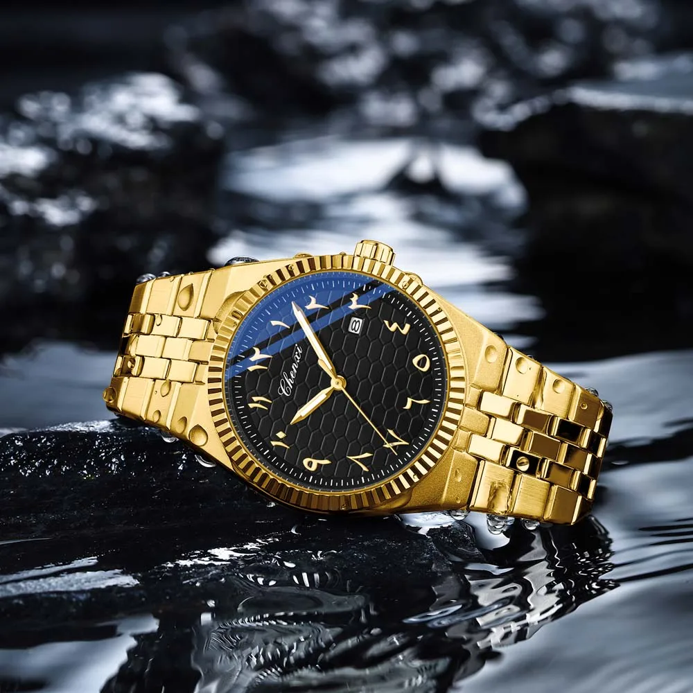 CHENXI New Arabic Numerals Quartz Watch Men's Wristwatch Women's Quartz Watch Luminous Calendar Waterproof Fashion Couple Watch