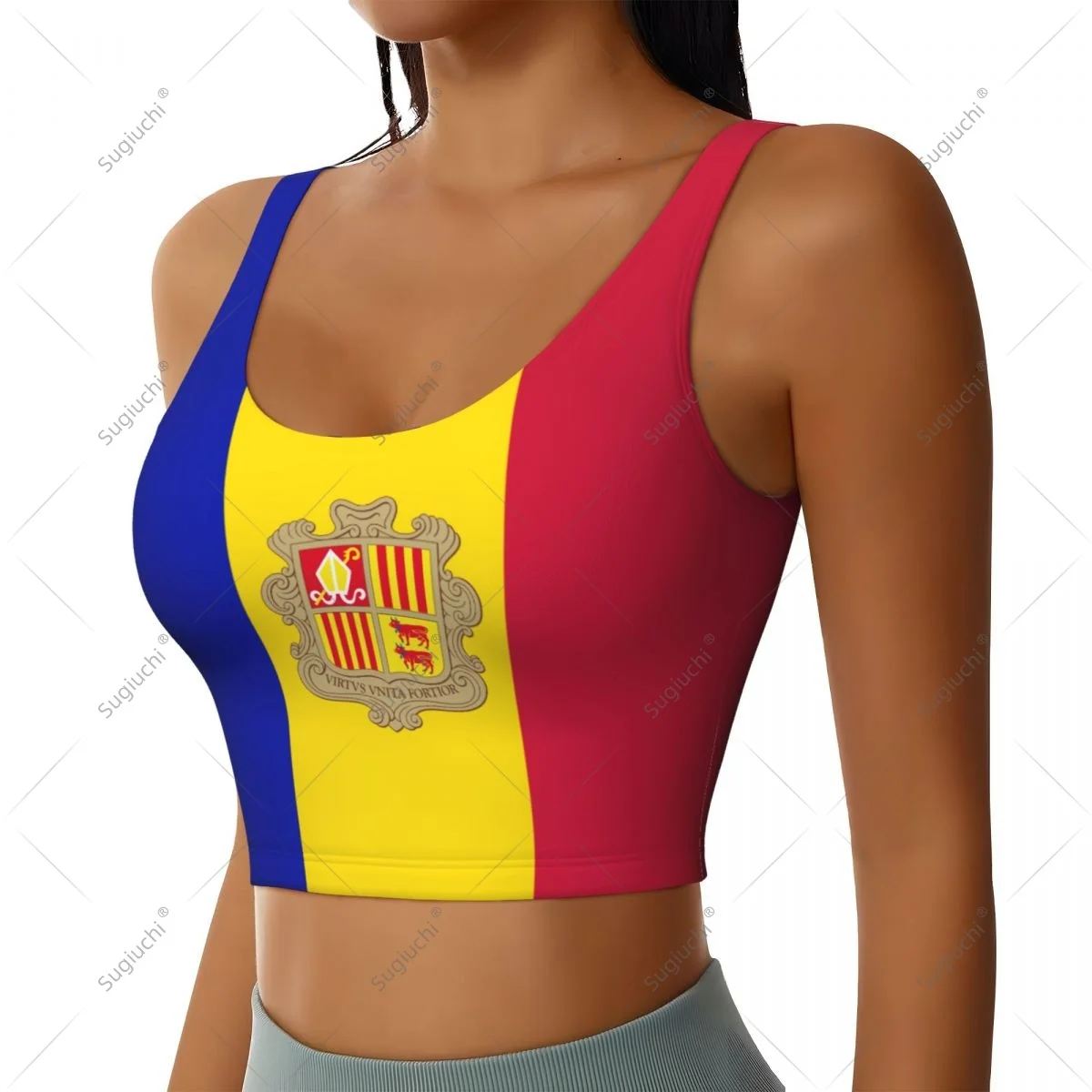 Andorra Flag Women Girl Activities Sports Vest for Female Yoga Vest Workout Vest Lightweight Trendy