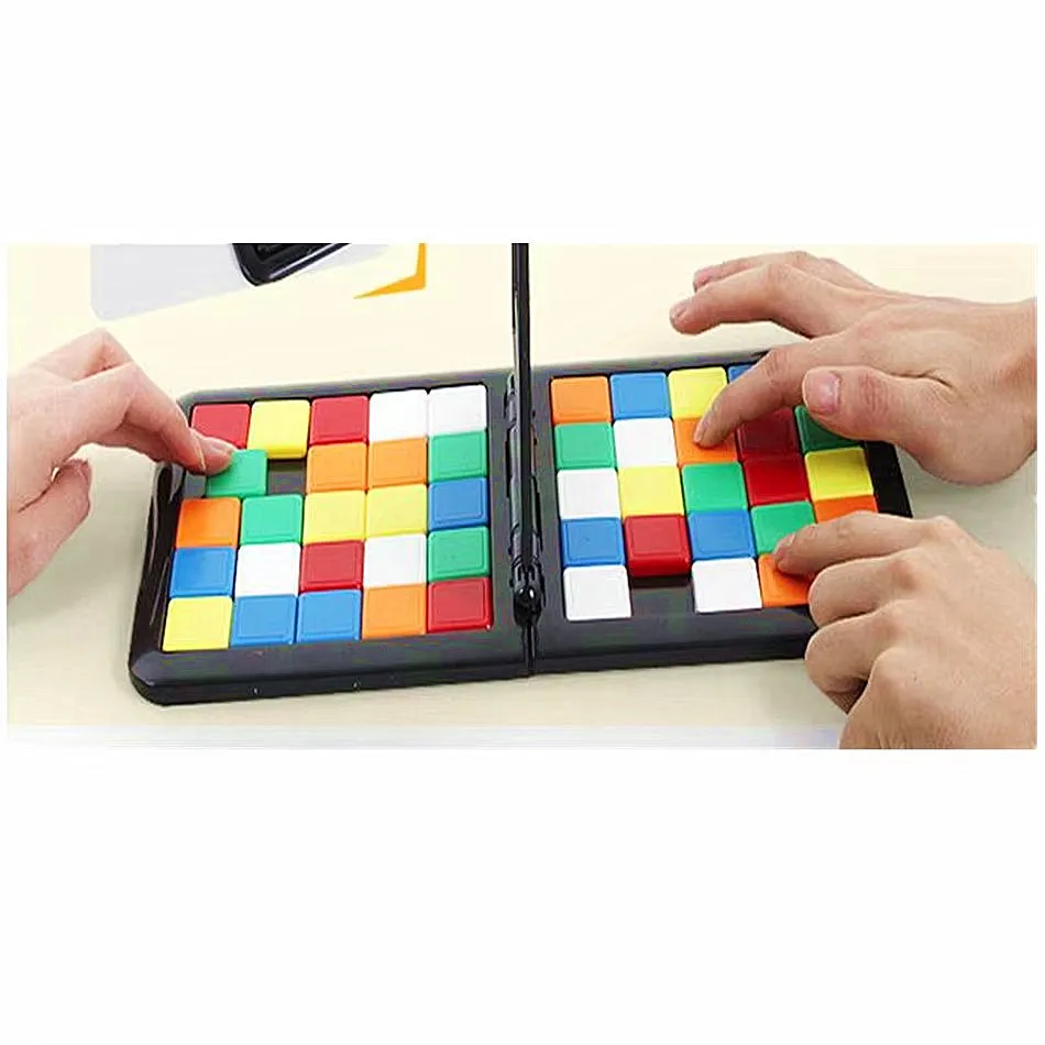 Magic Cubes Toy IQ Puzzle 3D Puzzle Race Cube Board Blocks Game Kids Adults Education Toy Parent-Child Double Speed Game