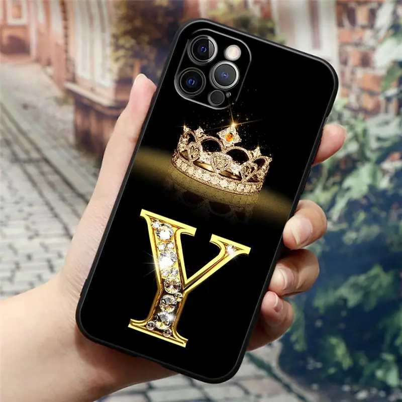 

Phone Case For Apple iPhone 16e 16 15 14 13 12 11 Pro Max XR XS 7 8 Plus SE2 Cover Silicone Cases Initial Letter W Q O N S R Y X