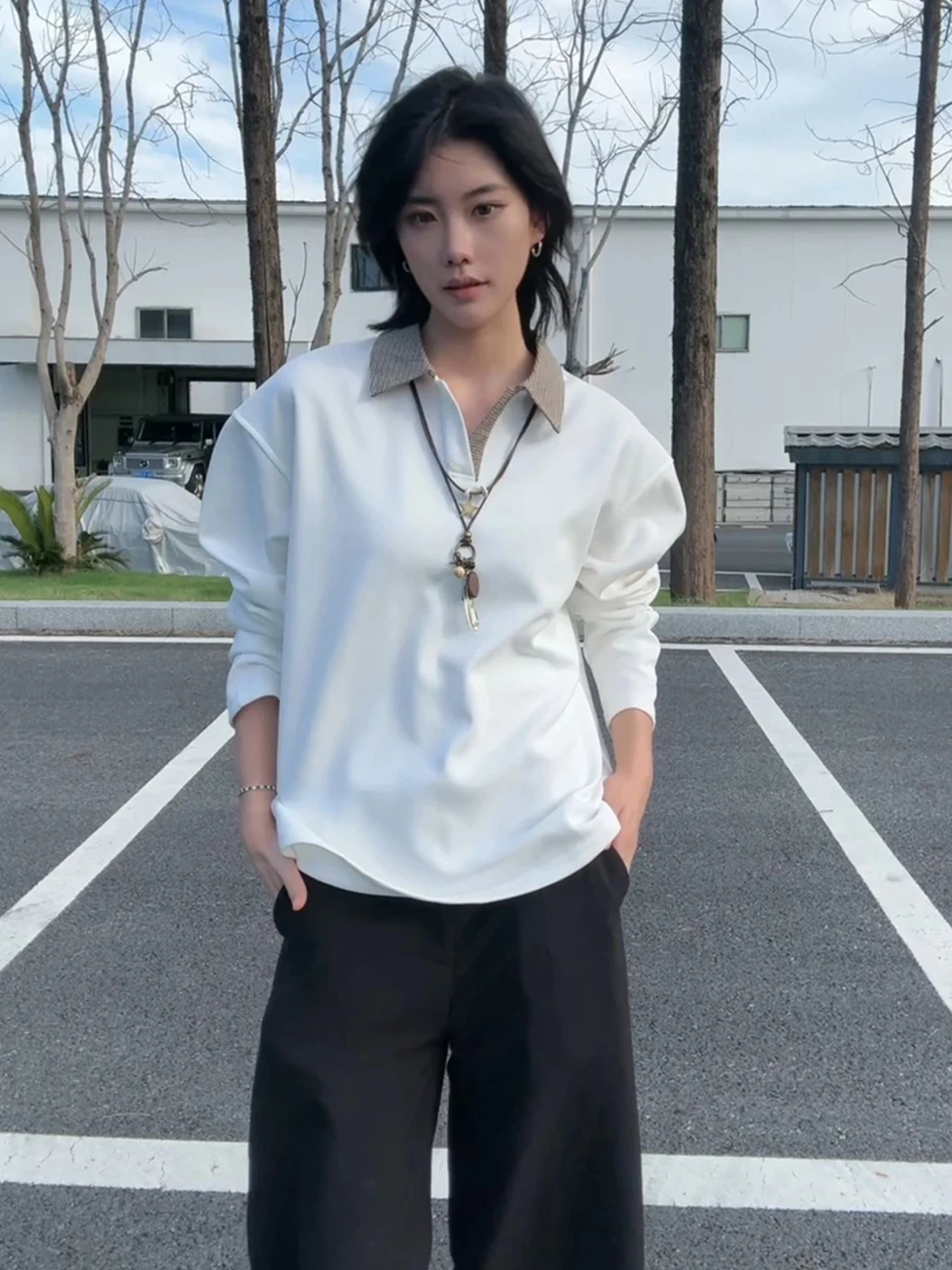 

Мужская рубашка с длинным рукавом, в клетку, с комбинированными вставками, с воротником, базовая, для ношения под одеждой, осенняя, модная, удобная футболка