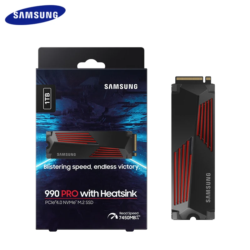 SAMSUNG 990 PRO SSD 1TB 2TB Internal Solid State Disk M2 2280 Heat Sink PCIe Gen 4.0x4 NVMe 2.0 hard Drive for Desktop Computer