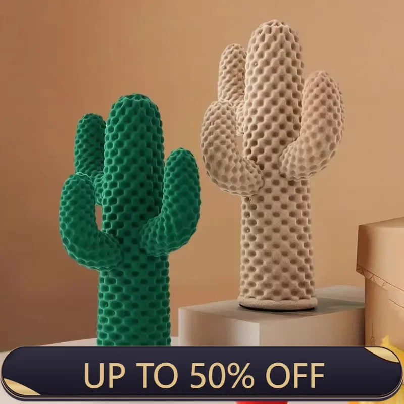 Modern Cactus Figurine Luxury Miniature Sculpture For Living Room Creative Funny Gift Home Decoration Ornament