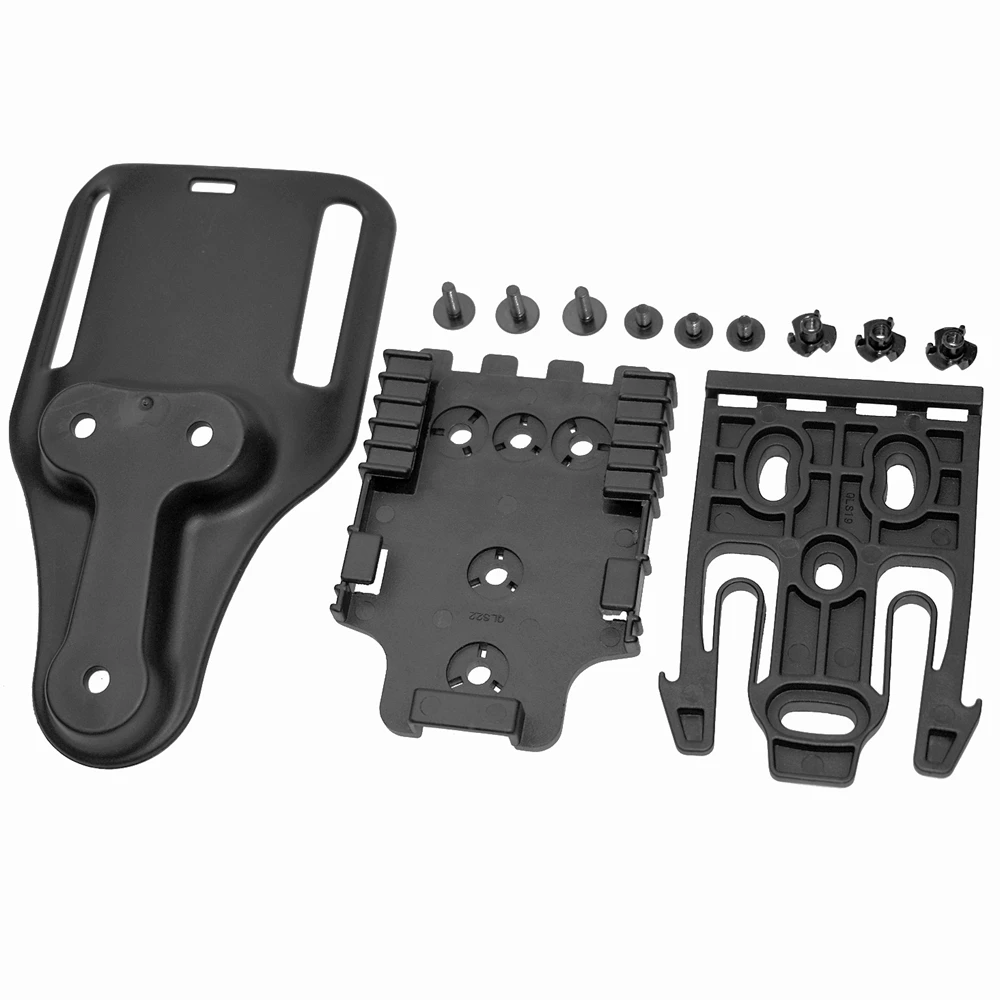 Kit de sistema de bloqueo rápido táctico QLS 19 22, funda de pistola, adaptador de bucle de cinturón de paseo medio de 2 ", accesorios de caza Airsoft
