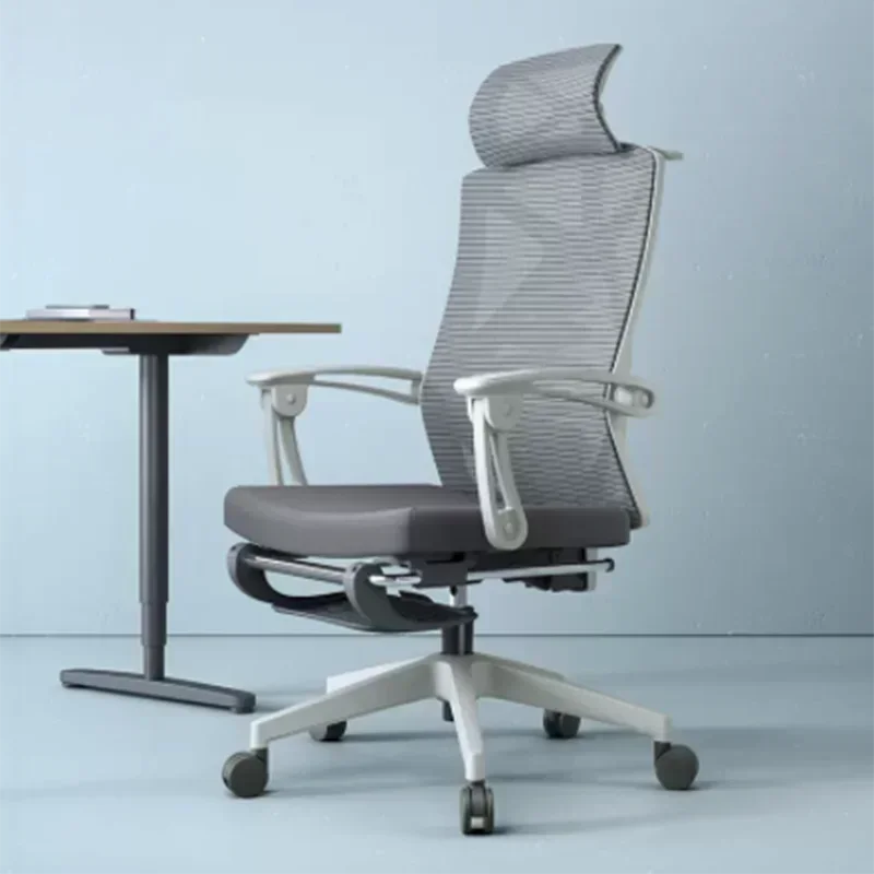 

Modern Lumbar Back Support Office Chair Full Body Wheels Design Recliner Work Chair Footrest Mobile Silla Plegable Furnitures