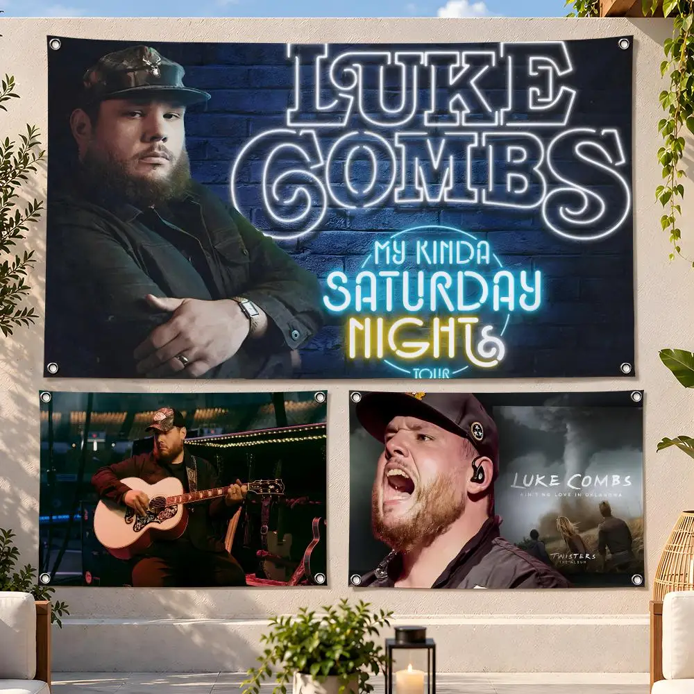 Singer Country Luke Combs Flags Fan Flag Banner Wall Hanging Outdoor Yard Camping Dorm Garage Party Home Decor Gift