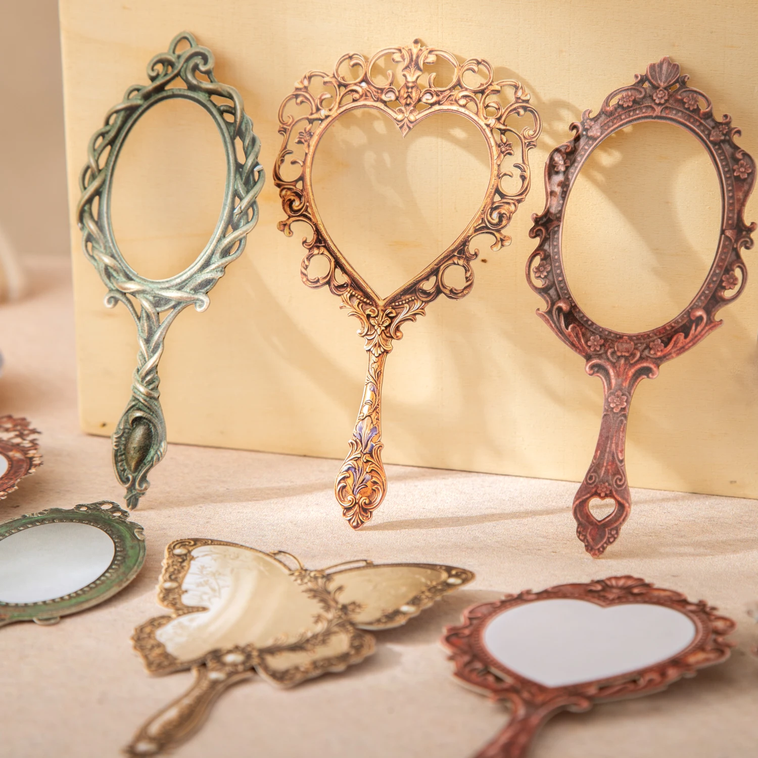 Mirror Old Dream Series Vintage Hollow Mirror Landscape Sticker Creative DIY Journal Material Collage Scrapbooking Stationery