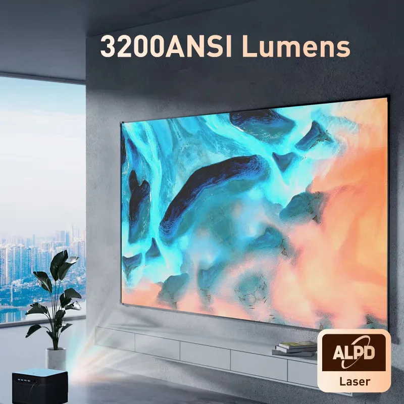 Dangbei mars pro projetor 4k laser beamer 3200ansi lúmen com 128gb de memória ativo 3d wifi smart tv vídeo cinema em casa