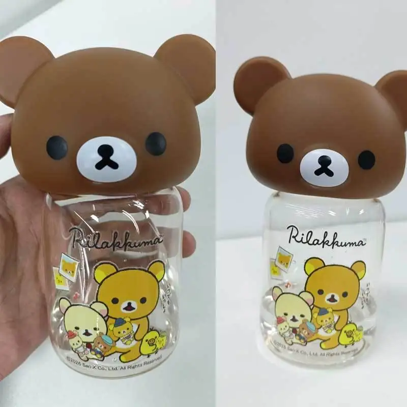 Mtutu Rilakkuma Water Bottle 240ml 560ml Tritan BPA Free Heat Resistant Portable Cute Outdoor Sports Drinking Cup For Women