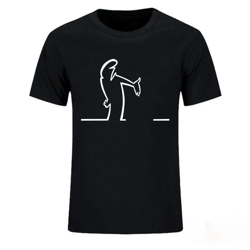 New Balum La Linea Funny Graphic Short Sleeved Round Neck Y2k Tshirt Men Clothing New in Top & Tees Mens T-Shirt Camisetas