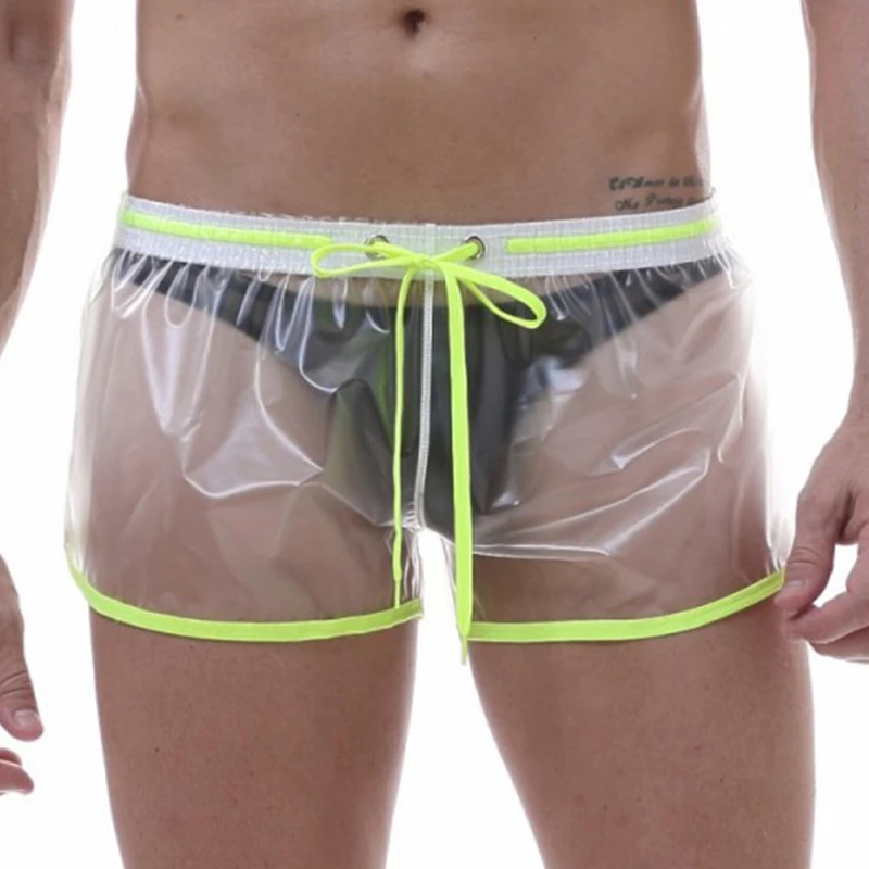 

CLEVER-MENMODE Men's Sexy See-Through Transparent Boxers Tethered Arlo Pants Brazil Panties Hot Swim Trunks Shorts