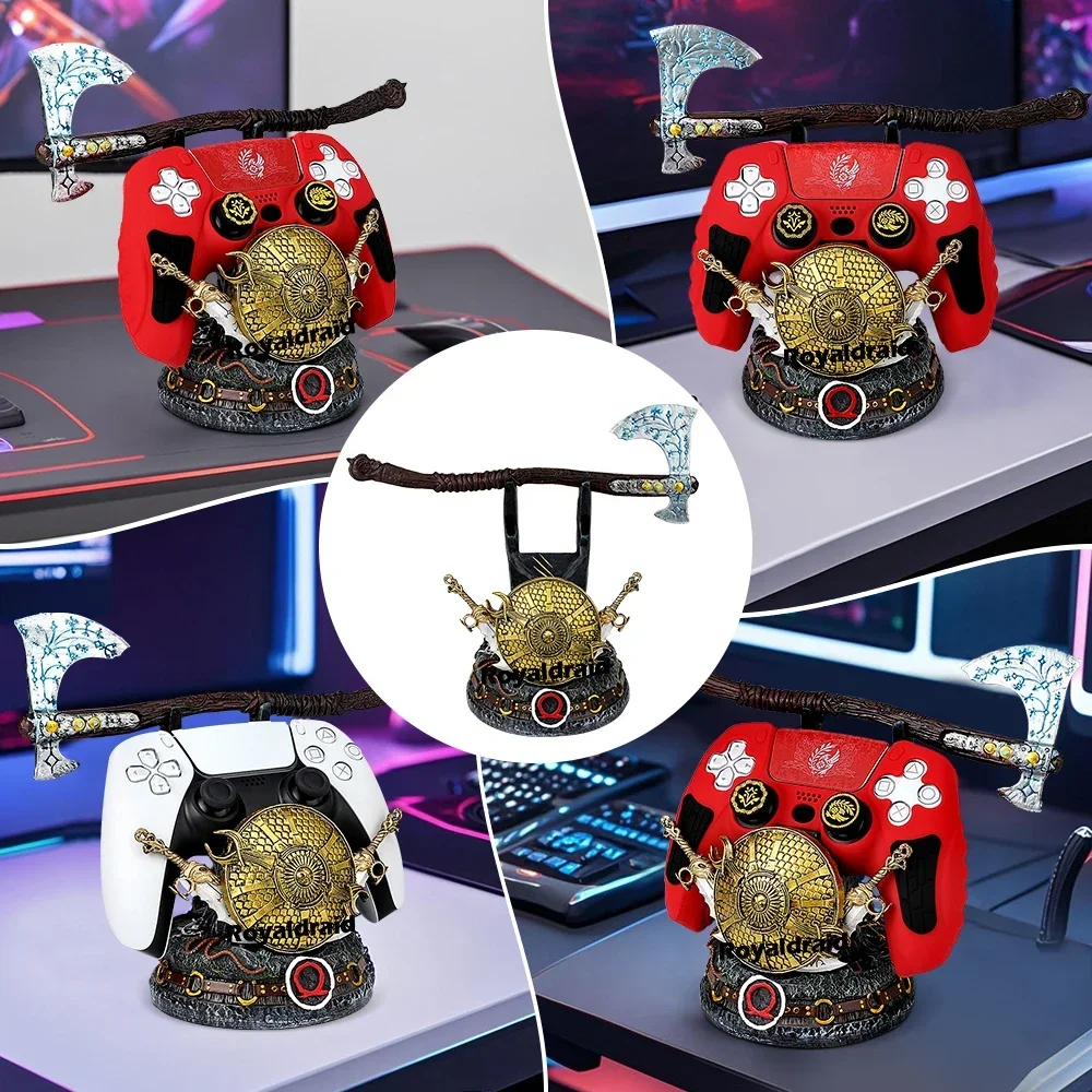 NEW God War Creative Gaming Controller Holder Desktop Decoration Bracket For PS5/PS4/XBOX/Switch Gamepad Game Handle Stand view 5