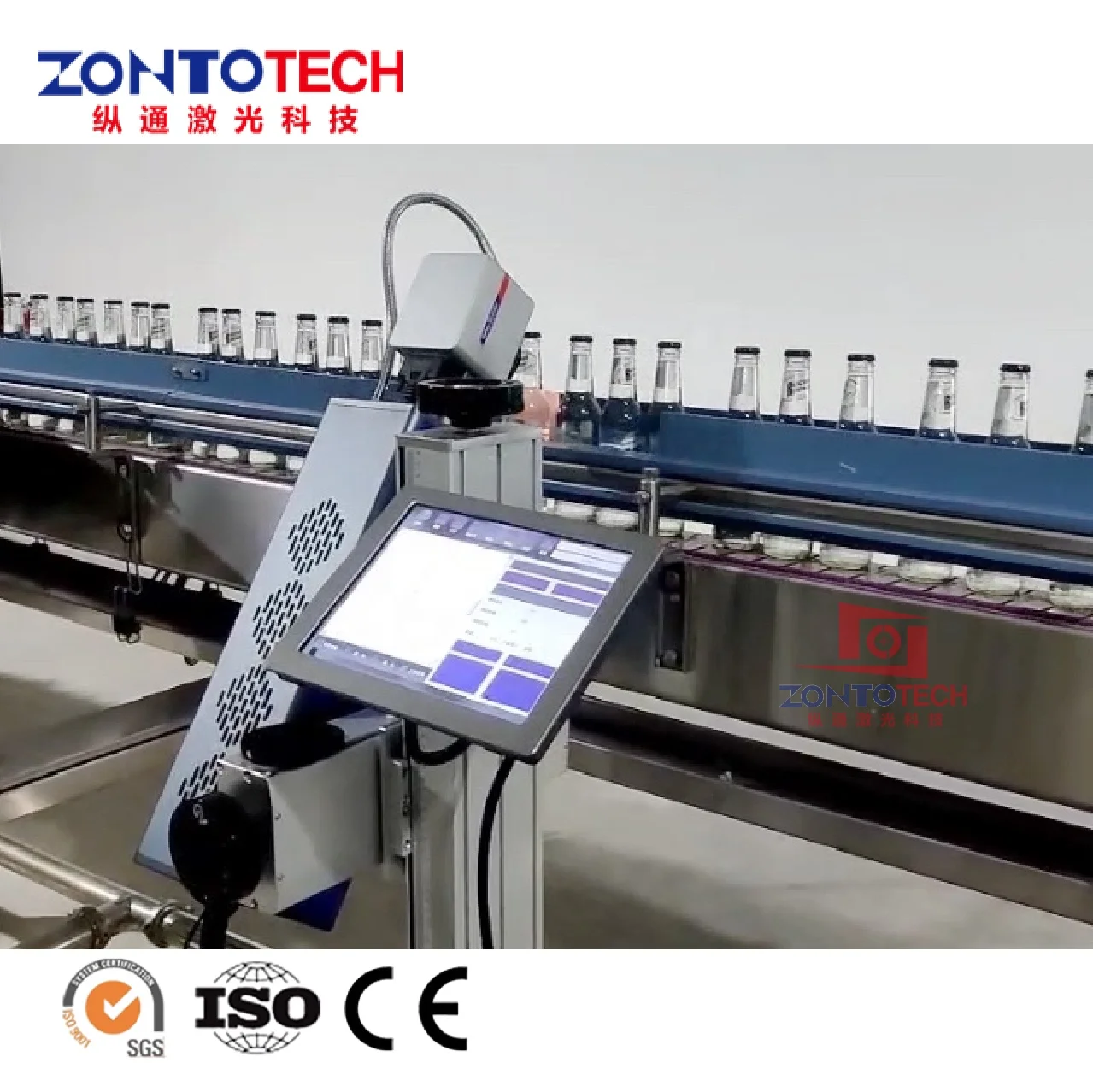 PET bottle laser coding machine co2 laser marking printer for production line date code printer for water bottle logo printing