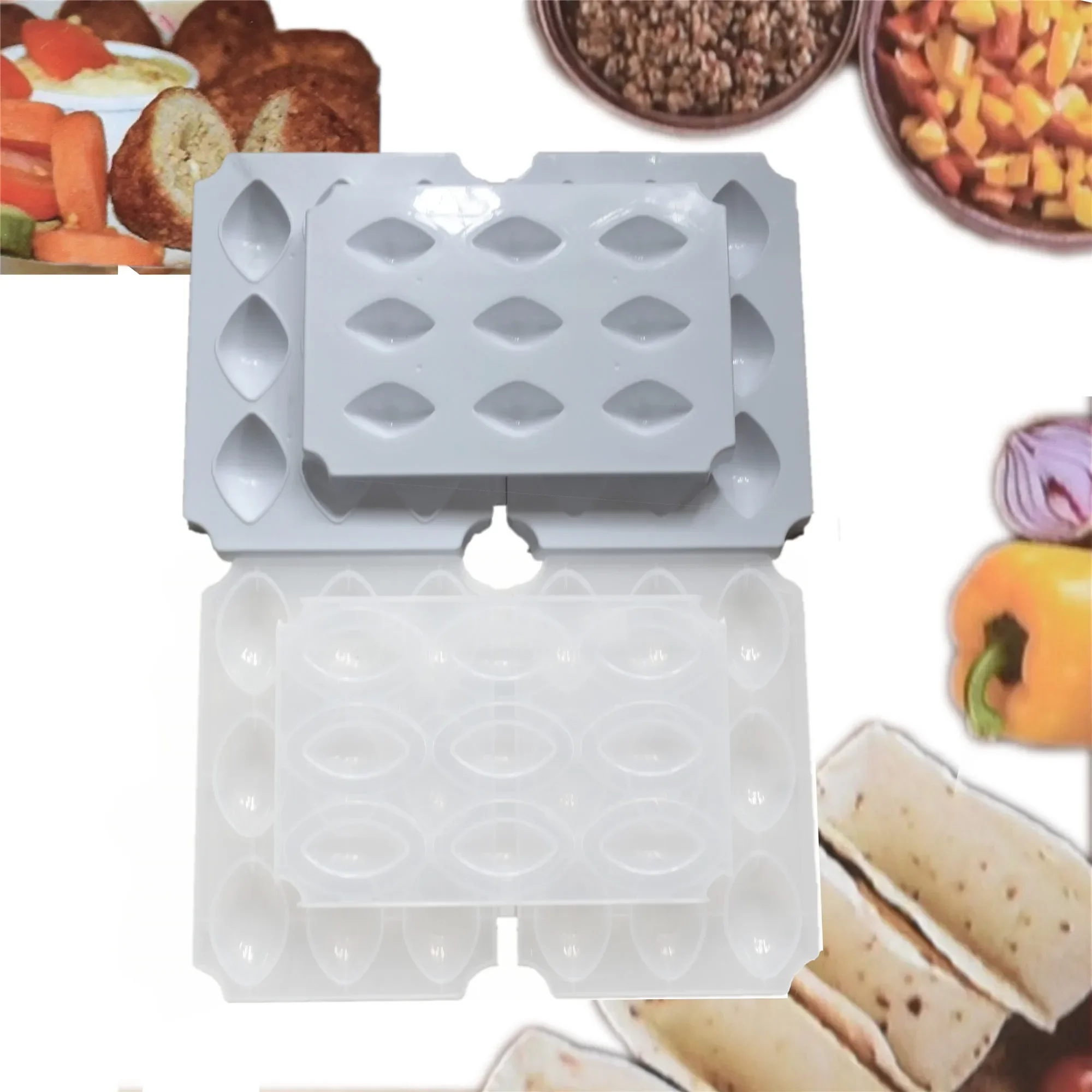 صانع كرات اللحم اليدوي 9 فتحات ، قالب رغيف اللحم ، الضغط على اللحم ، الكعكة ، الحلوى ، الفطيرة ، أدوات المطبخ #3