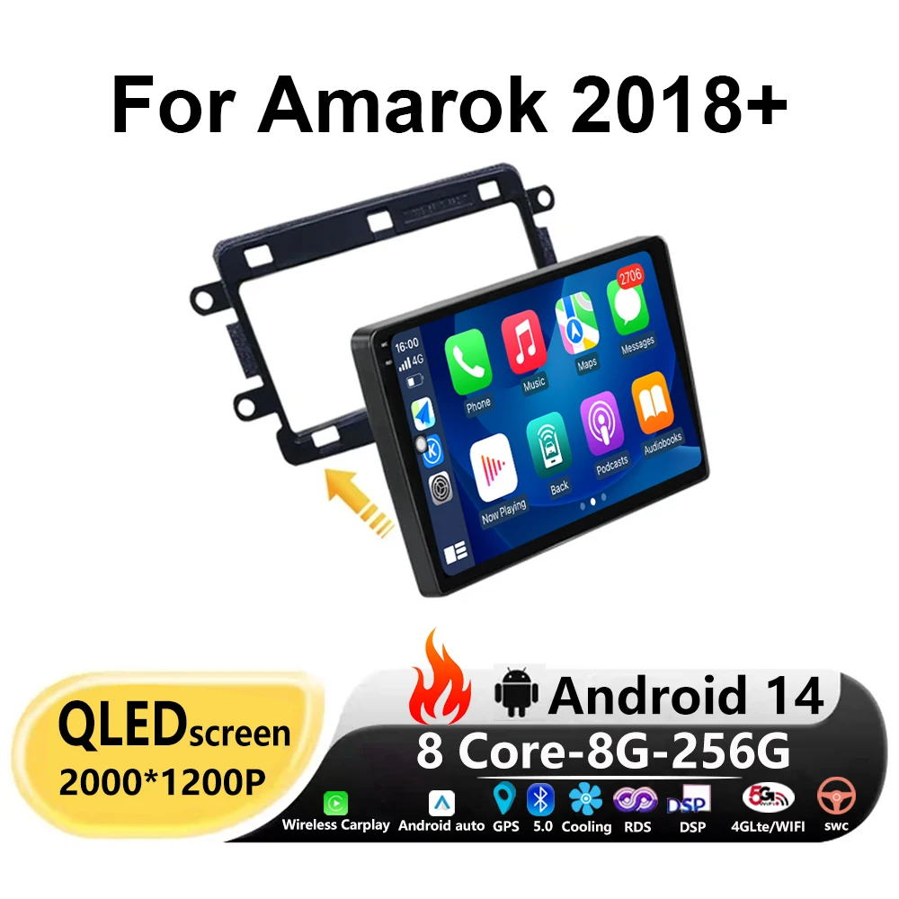 

For Amarok 2018+ V6 Car Android 14 For VW Passat Golf Pole Tiguan Jetta Skoda Seat Multimedia Video Player Navigation Car Radio