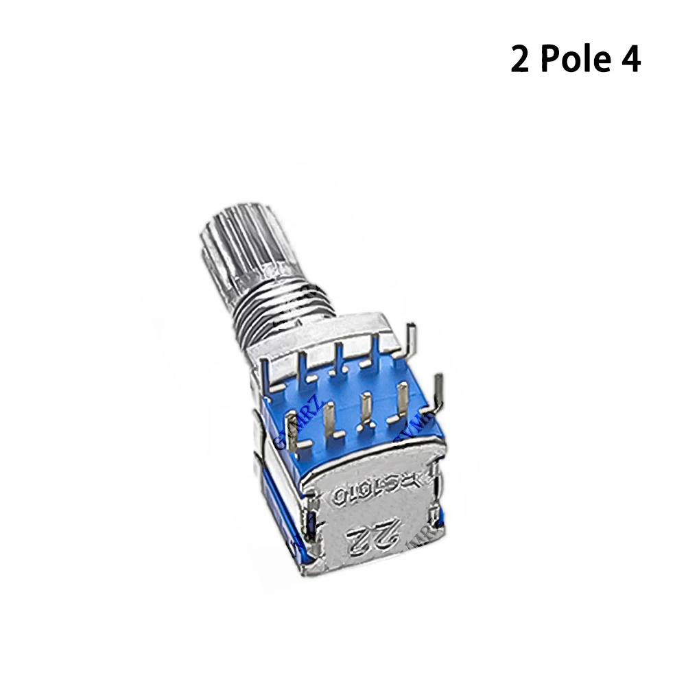 5PCS 1P2T-1P6T 2P2T-2P4T  RS1010 Rotary Switch 1P3T 1P4T 15mm Shaft Selector Switch