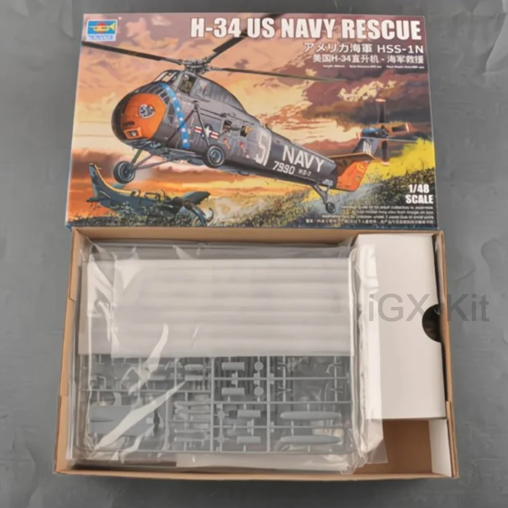 

Trumpeter 02882 1:48 Scale H34 H-34 HSS-1N US Nzvy Rescue Choctaw Helicopter Handcraft Assembly Plastic Model Building Kit