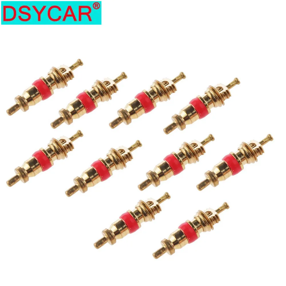 Dsycar 10Pcs/Lot Copper Car Bike Motorcycle rubber hose tubeless type valve insert valve core Valve Stem Core Replacement Part