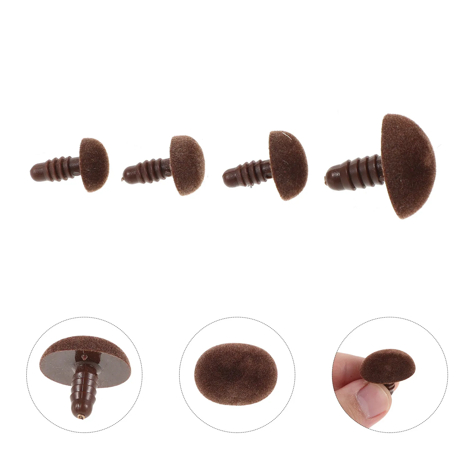 

40Pcs Brown Plastic Oval Nose Simulated Safety Inserts for Handmade Amigurumi Crochet DIY Craft Supplies Accessories for Soft