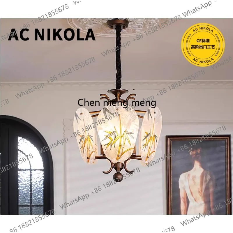 

Restaurant chandelier New Chinese-style bedroom chandelier Chinese antique enamel color lamps