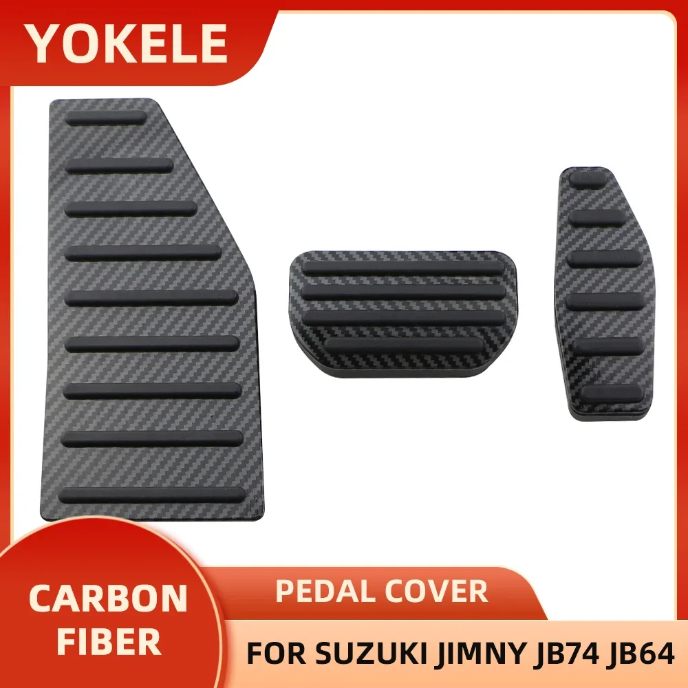 

AT/MT Car Accelerator Fuel Brake Clutch Foot Rest Pedals Cover Pad for Suzuki Jimny JB74 JB64 2019-2022 Carbon Fiber Accessories