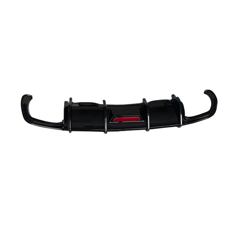 ABS Glossy Black ABS Carbon Look Rear Diffuser Protector For Audi A4 Standard 2017-2019 Rear Bumper Lip Diffuser Spoiler Body