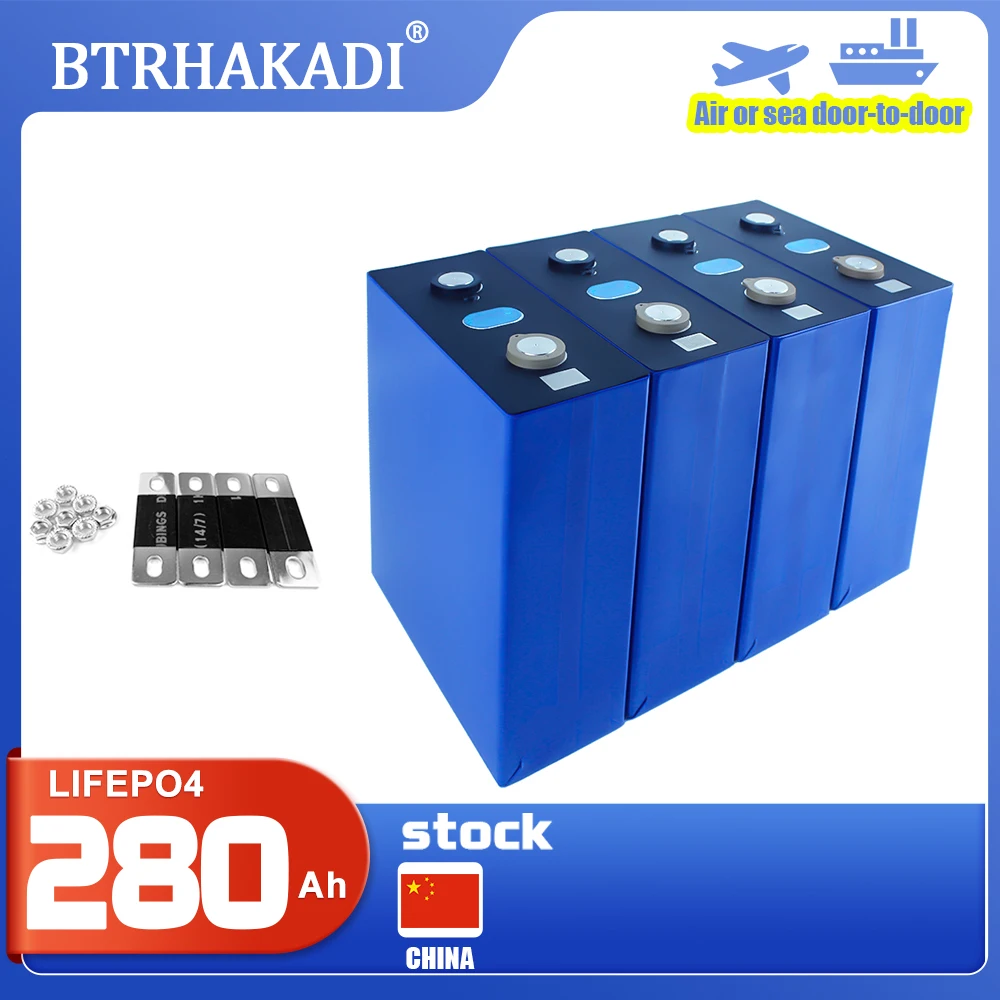 HAKADI Lifepo4 3.2V 120Ah 280Ah Original Brand New Lithium Batteries 4-16PCS For Solar Energy Storge System Boat RV