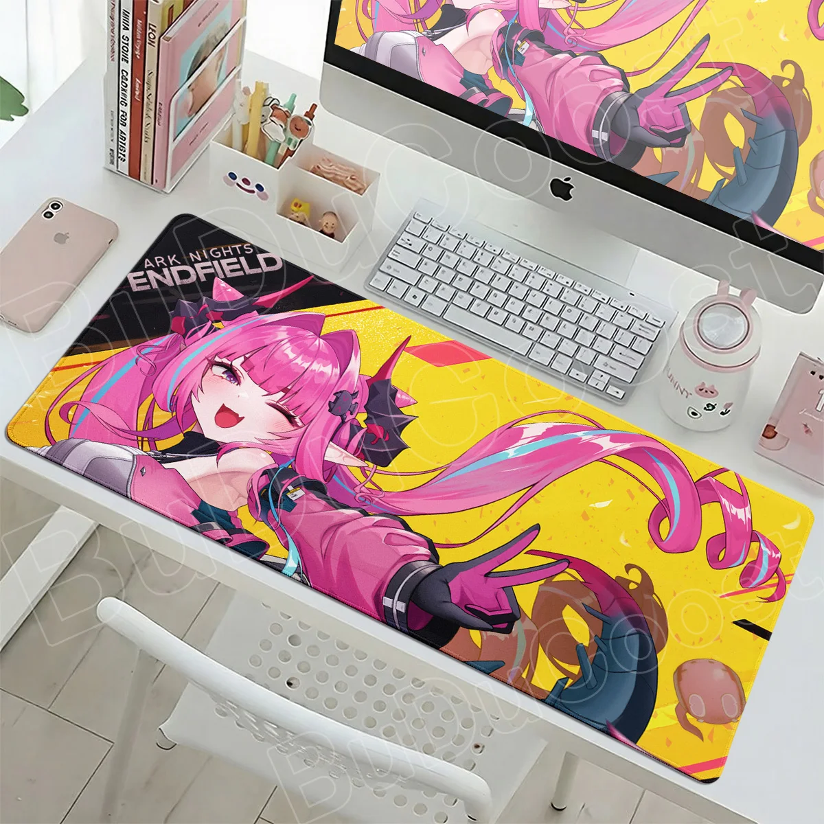 30x80cm Yvonne Arknights Endfield Mouse Pad Rubber Non-slip Base Table Mat XL Laptop Office Soft Carpet Gaming Setup Accessories